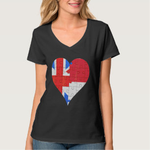 Britisch-Indonesische Flaggenherz T-Shirt