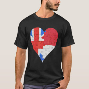 Britisch-Indonesische Flaggenherz T-Shirt
