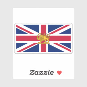 Britisch-Iranische Heritage-Flagge   Löwe und Sonn Aufkleber