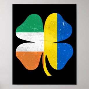 Britisch Irischer Shamrock Ukraine Irland St. Patr Poster