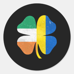 Britisch Irischer Shamrock Ukraine Irland St. Patr Runder Aufkleber