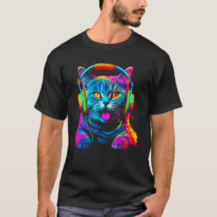 Britisch Kurzhaar Katze DJ Festival T-Shirt
