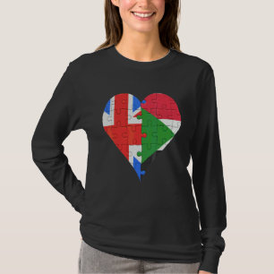 Britisch-sudanesisches Flaggenherz T-Shirt