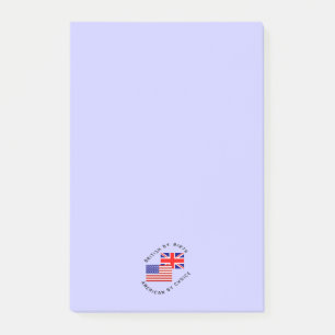 Britisch von Geburt Amerikanisch durch Wahl Schwar Post-it Klebezettel