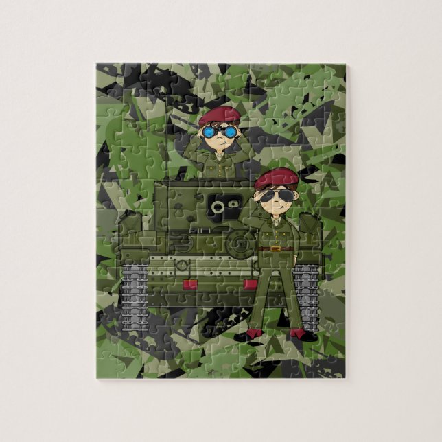 Britische Armee-Soldaten und Behälter-Puzzle (Vertikal)