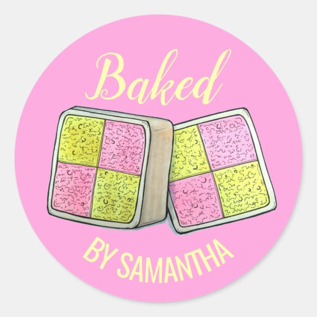 Britische Bäckerei Battenberg Marzipan Spontanzüge Runder Aufkleber (Vorderseite)