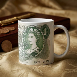 Britische Banknoten-Tasse – 1970 Ein-Pfund-Schein Kaffeetasse