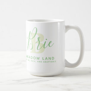 Britische Bedeutung und grüner Text in Monogramm Kaffeetasse