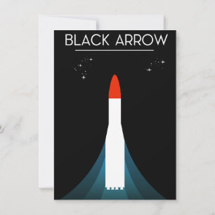 Britische Black Arrow Rakete Weltraum Kunst Einladung