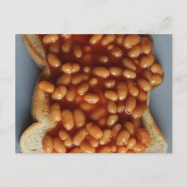 Britische Bohnen auf Toast Food Joke Geschenk für  Postkarte (Vorderseite)