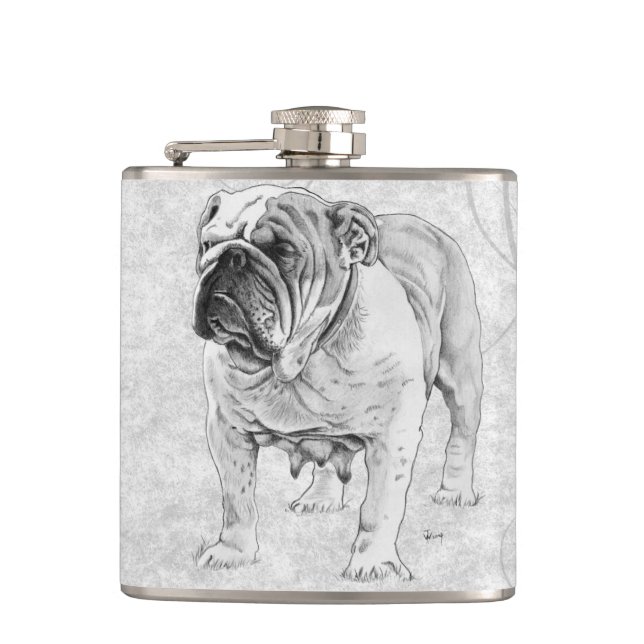 Britische Bulldogge Flachmann (Vorderseite)