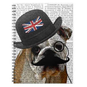 Britische Bulldogge und Melone Notizblock