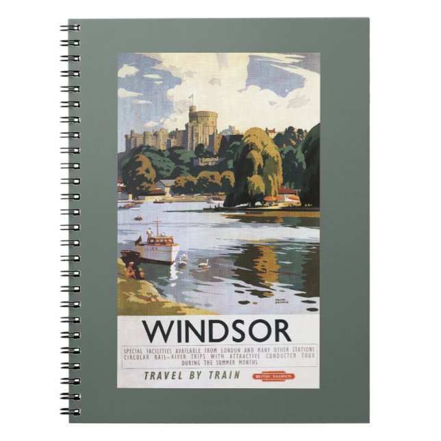 Britische Eisenbahn Windsor Castle Thames Poster Notizblock (Vorderseite)