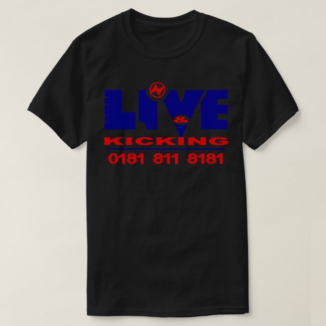 Britische Fernsehshow mit Live und Kicker T-Shirt (Design vorne)