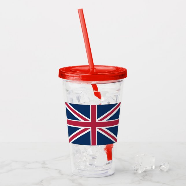 Britische Flagge Acryltrinkbecher (Vorderseite Ice)