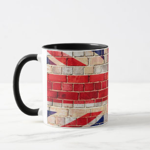 Britische Flagge an einer Ziegelmauer Tasse