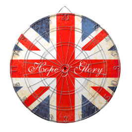 Britische Flagge antiquierte Stil Hoffnung & Glory Dartscheibe