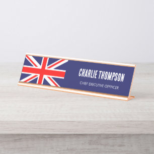 Britische Flagge, Büro des Vereinigten Königreichs Schreibtischnamensplakette