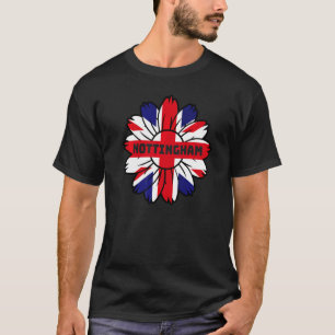 Britische Flagge England Uk Sonnenblume Nottingham T-Shirt