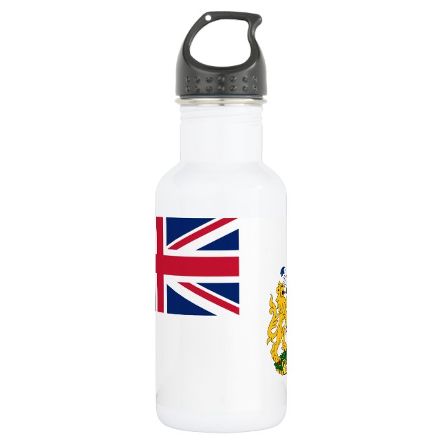 Britische Flagge für das Antarktis-Gebiet Edelstahlflasche (Vorderseite)