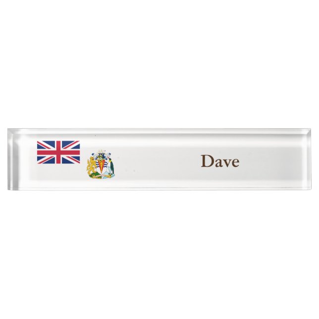 Britische Flagge für das Antarktis-Gebiet Namensplakette (Vorderseite)
