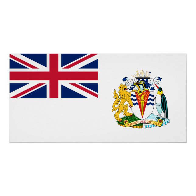 Britische Flagge für das Antarktis-Gebiet Poster (Vorderseite)