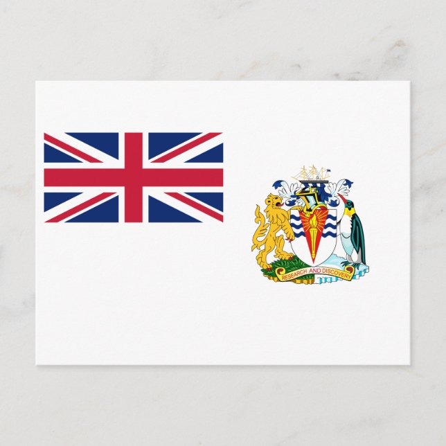 Britische Flagge für das Antarktis-Gebiet Postkarte (Vorderseite)