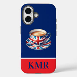 Britische Flagge für englisches Teacup iPhone 16 Hülle