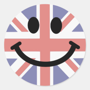 Britische Flagge Gesicht Runder Aufkleber