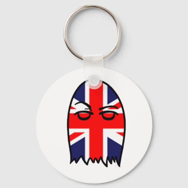 Britische Flagge Ghostie Schlüsselanhänger (Vorderseite)