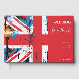 Britische Flagge Graffiti Wedding Gästebuch
