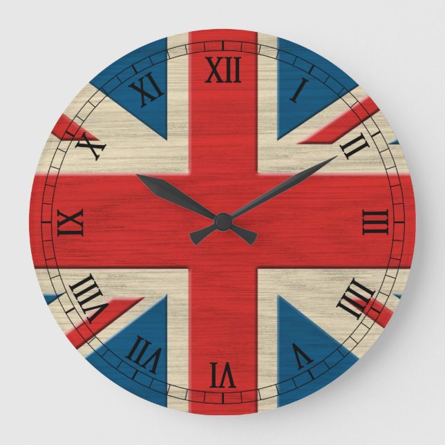 Britische Flagge Große Wanduhr (Vorderseite)