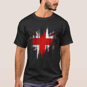 Britische Flagge Grunge Design Herren Schwarz T-Shirt