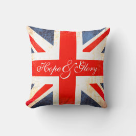 Britische Flagge Hoffnung & Glorie antikes Kissen