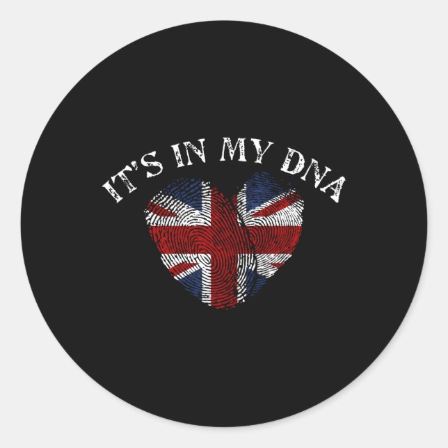 Britische Flagge Jack Dna Uk Runder Aufkleber (Vorderseite)
