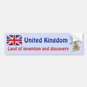 BRITISCHE Flagge + Karten-Autoaufkleber Autoaufkleber
