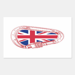 Britische Flagge Kletterer Carabiner Rechteckiger Aufkleber