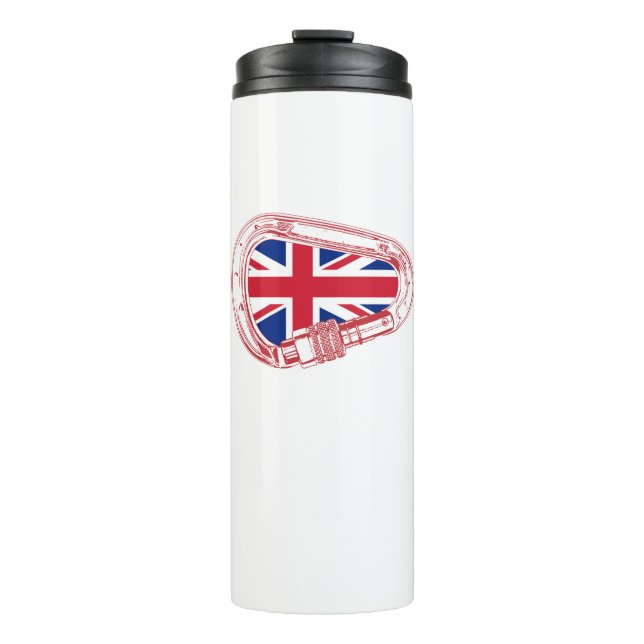 Britische Flagge Kletterer Carabiner Thermosbecher (Vorderseite)