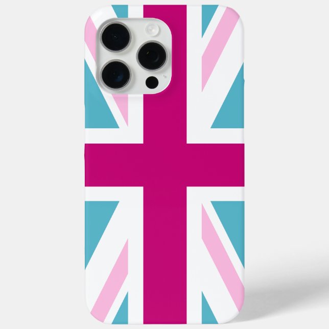 Britische Flagge mit Blau und Rosa Case-Mate iPhone Hülle (Rückseite)