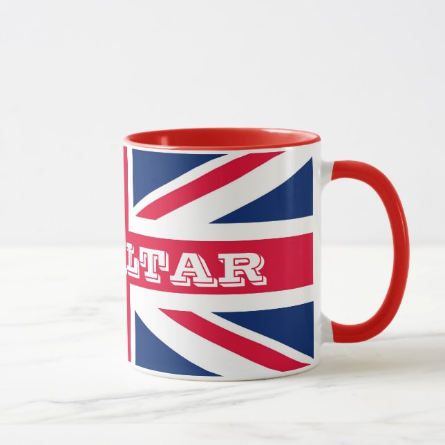 Britische Flagge mit mutigem Text Gibraltars Tasse (Rechts)
