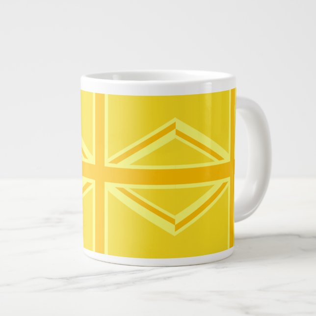 Britische Flagge mit sehr gelber Union Jumbo-Tasse (Vorderseite Rechts)