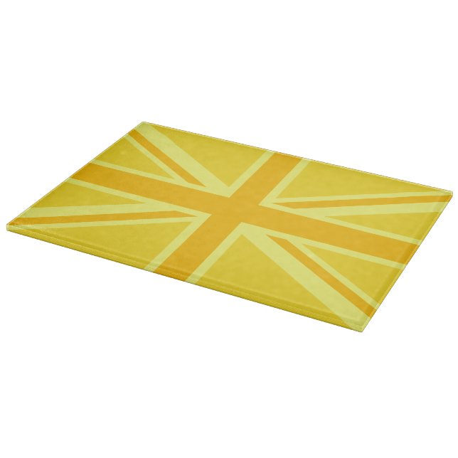 Britische Flagge mit sehr gelber Union Schneidebrett (Ecke)
