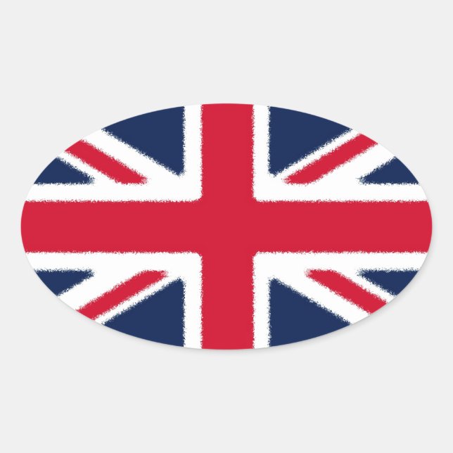 Britische Flagge Ovaler Aufkleber (Vorderseite)