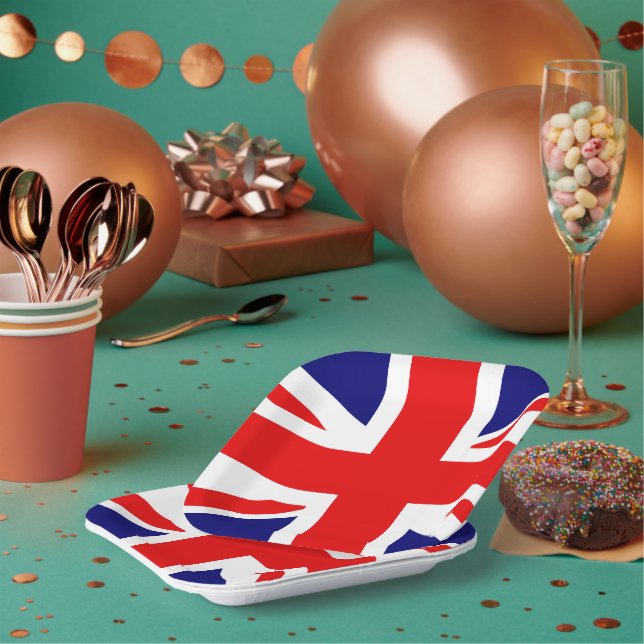 Britische Flagge Pappteller (Multi)