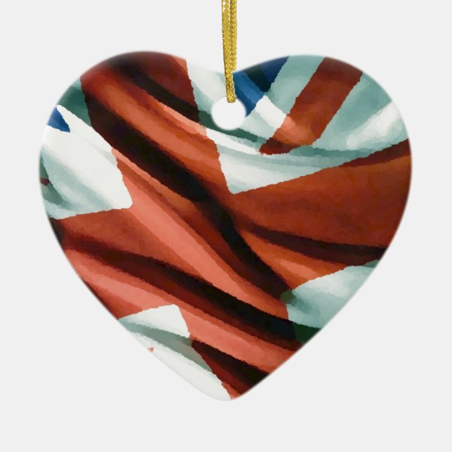 Britische Flagge Pop Art Keramikornament (Vorne)