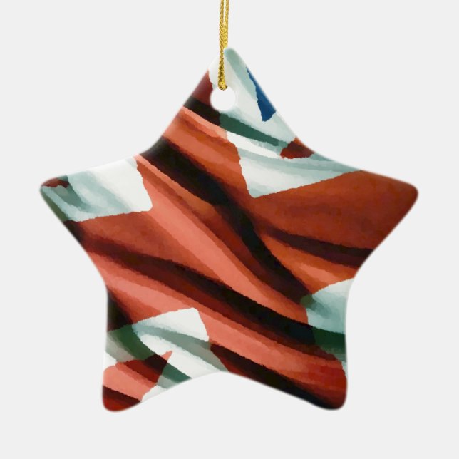 Britische Flagge Pop Art Keramikornament (Vorne)