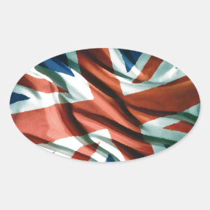 Britische Flagge Pop Art Ovaler Aufkleber