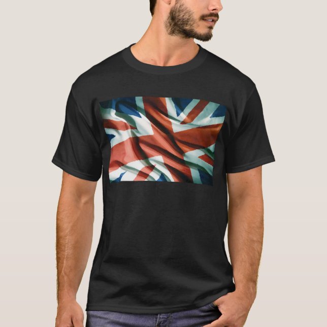 Britische Flagge Pop Art T-Shirt (Vorderseite)