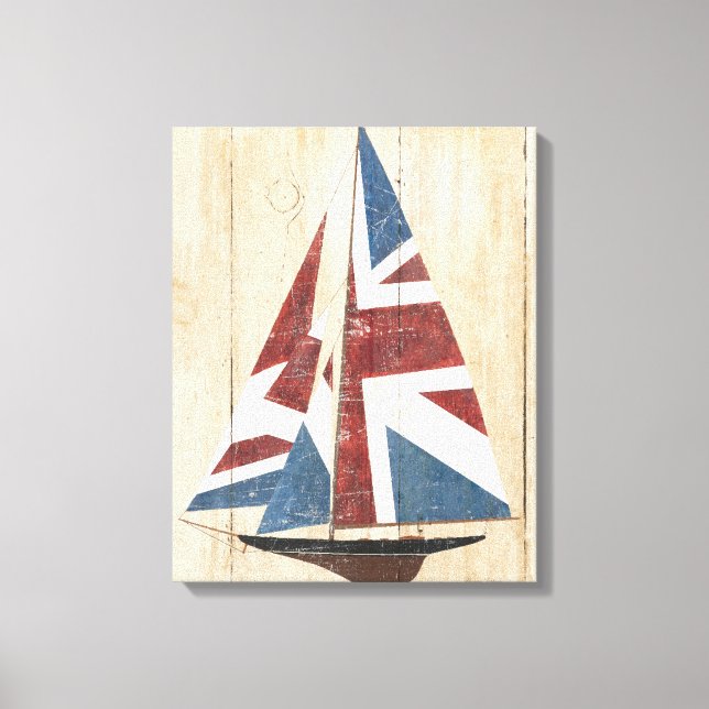 Britische Flagge Sailboat Leinwanddruck (Vorderseite)