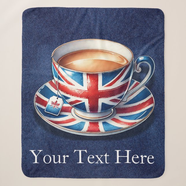 Britische Flagge Teacup Sherpa Blanket Sherpadecke (Vorderseite)